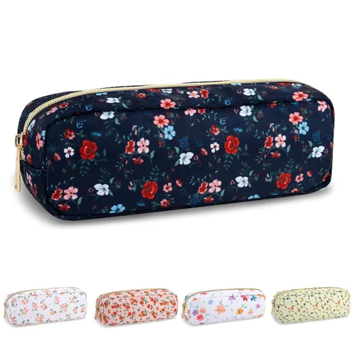 Miniatura 30 de Estuche pequeño para lápices y maquillaje para bolso, lindo estuche de lápices, bolsa de pinceles de maquillaje de nylon con cremallera, estuche