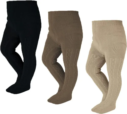 Miniatura 82 de EPEIUS - Pantimedias de punto trenzado, mallas gruesas de algodón para recién nacidos, bebés o niñas pequeñas, paquete de 3, 4, 5 y 6