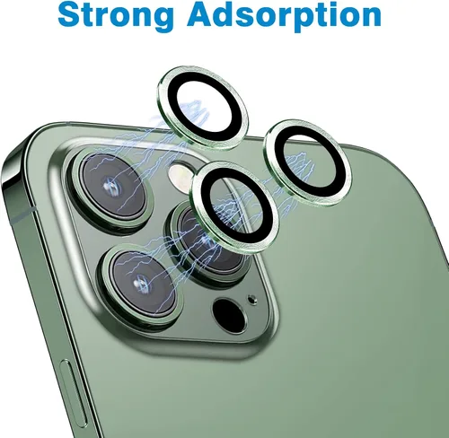Miniatura 4 de Compatible con iPhone 13 Pro para iPhone 13 Pro Max, protector de lente de cámara antiarañazos, vidrio templado 9H, protector de cámara de metal a