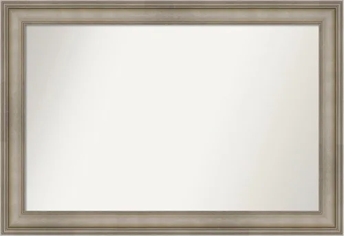 Miniatura 132 de Amanti Art Espejo de baño plateado para sobre el fregadero, 26 x 26 pulgadas, espejo cuadrado de plata antigua, marco de madera tradicional mediano