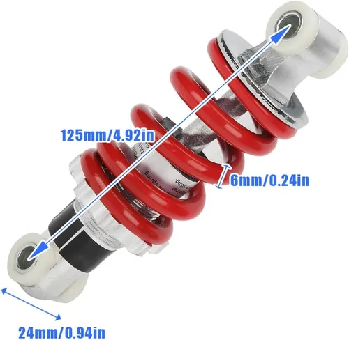 Miniatura 7 de Joyzan Amortiguador eléctrico para motocicleta, amortiguador de suspensión de amortiguamiento de agujero trasero, resorte ajustable, distancia