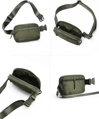 Miniatura 39 de WESTBRONCO Riñoneras para mujeres y hombres, bolsa para cinturón con bolsillos con cremallera, riñoneras modernas, bolsas cruzadas ligeras de 1