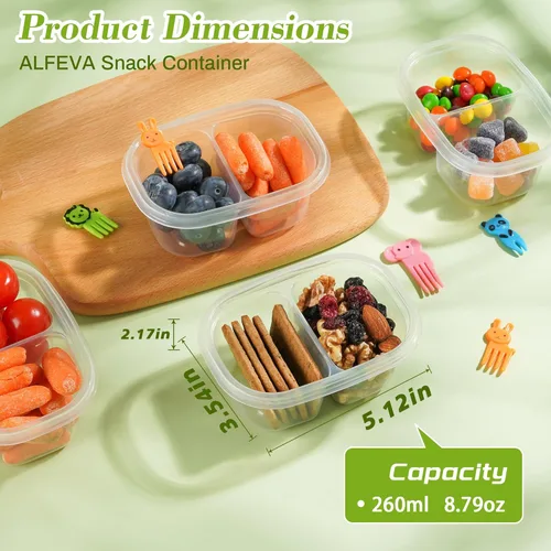 Miniatura 4 de ALFEVA 20 recipientes reutilizables para aperitivos con tapas, control de porciones, artículos esenciales para campamento, recipientes
