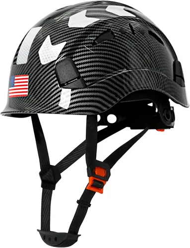 Miniatura 10 de Aolamegs Vented Carbon Fiber Pattern Hard Hat, ANSI Z89.1 Type 1 Class C Safety Helmet for Construction, OSHA Approved Work Hat with 6-Point Casco
