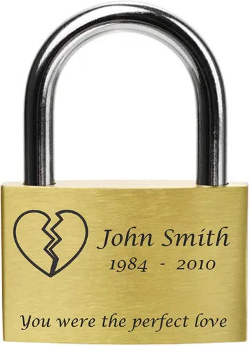 Miniatura 8 de FANSTIK Candado personalizado grabado (Hecho en EE. UU.) Aniversario, Candado de amor para puente, Boda, Candado personalizado grabado para tu amor