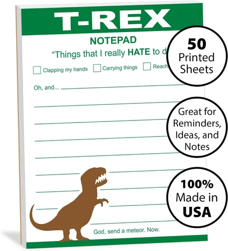 Miniatura 3 de Cuaderno de notas divertido "T-Rex Hates Doing Things" Bloc de notas T-rex