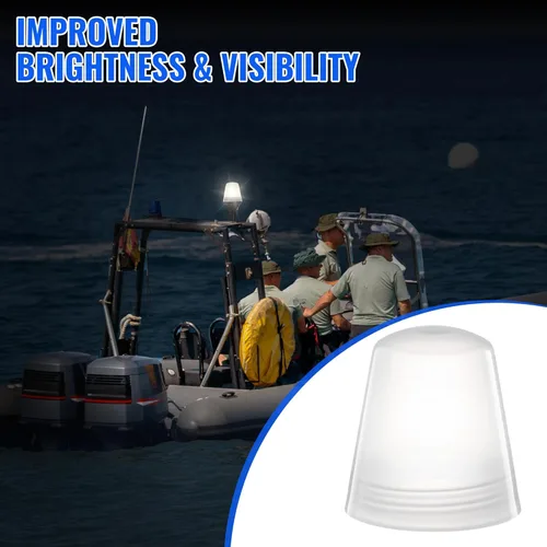 Miniatura 5 de Saillong Replacement Boat Stern Light Cover Lens Cap Compatible with Attwood Boat Anchor 91017B7 Frosted Globe Screw On All Round Navigation Light