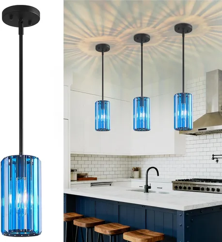 Miniatura 11 de Iluminación colgante dorada moderna mini candelabros de cristal, lámpara colgante ajustable para cocina, isla, comedor, pasillo, dormitorio