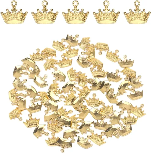 100 dijes de corona vintage tiara princesa colgantes para hacer joyas, collares, pulseras, aretes, manualidades