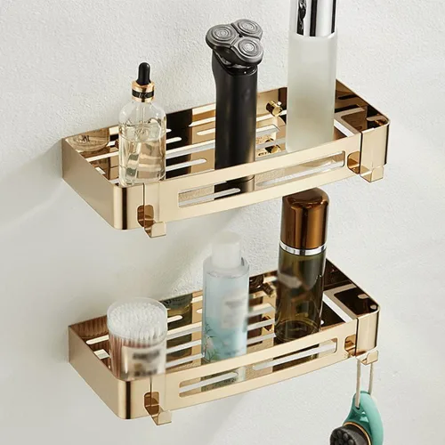 Miniatura 12 de Organizador de ducha de esquina, estante de baño, accesorios de baño (tamaño : oro 1 capa)