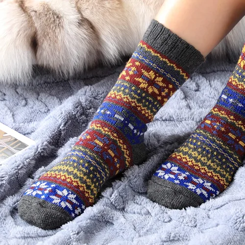 Miniatura 6 de Nimalpal 5 pares de calcetines de lana - Calcetines de lana para mujeres y hombres calcetines de bota suaves calcetines de invierno calcetines