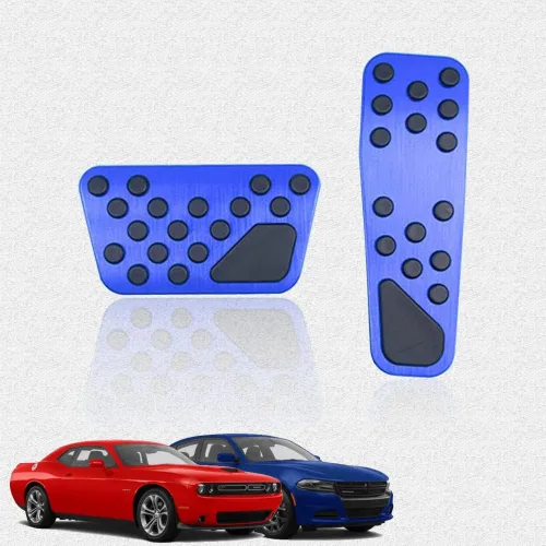 Miniatura 40 de Great-luck Fundas de pedal de acelerador de gas de aleación de aluminio, antideslizantes, sin perforación, kit de accesorios de 2 piezas/juego Rojo