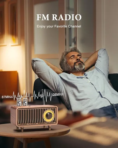 Miniatura 3 de COLSUR Altavoz Bluetooth Retro, Radio Vintage, graves, Conexión Inalámbrica Bluetooth 5.1, Adecuado para Casa y Oficina, Fiesta al Aire Libre