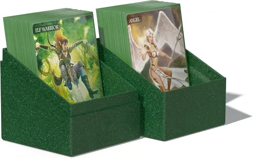 Miniatura 8 de Ultimate Guard RTE Boulder 100+, estuche para 100 tarjetas TCG de doble funda, verde, 97% renovable, fabricado en Alemania, almacenamiento seguro