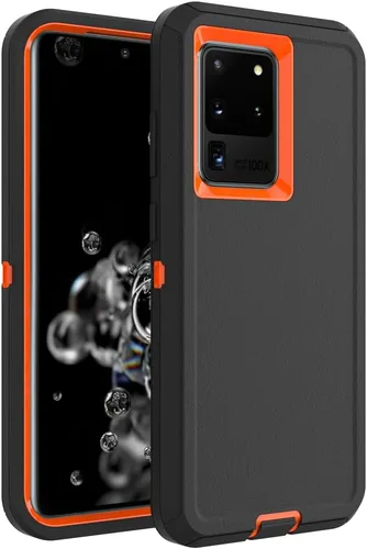 Miniatura 16 de Funda para Galaxy S21, Funda Resistente de Grado Militar Resistente a los Golpes y a Prueba de Caídas para Samsung Galaxy S21, Negro+Naranja Negro