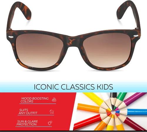 Miniatura 84 de Retro Rewind Lentes de sol para niños y niñas de 3 a 12 años, inastillables, UV400, lentes de sol para niños pequeños