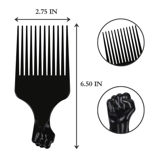 Miniatura 6 de Púas de puño para cabello rizado y afro, púas de plástico de 6.5 pulgadas para mujeres y hombres, juego de arco iris (6 piezas)