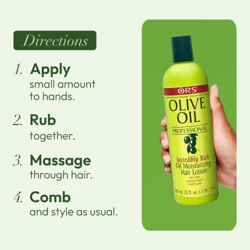 Miniatura 9 de ORS Aceite de oliva profesional increíblemente rico aceite hidratante loción capilar 23 onzas (1)