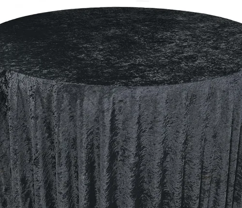 Miniatura 3 de YOUR CHAIR COVERS - Mantel redondo de terciopelo aplastado de 120 pulgadas para mesas redondas de 5 pies - Negro