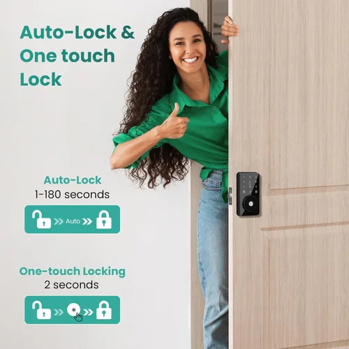 Miniatura 4 de Cerradura Inteligente, Cerradura de Puerta de Entrada sin Llave 4-en-1 para Puerta Delantera, Cerradura de Puerta Digital con Teclado, Cerradura