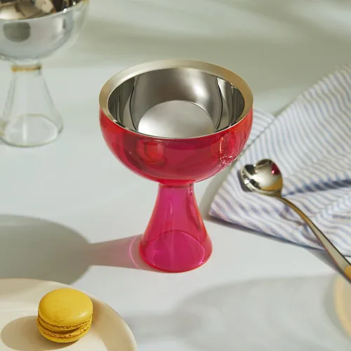 Miniatura 18 de Alessi AMMI01S AZ Big Love - Juego de helados de diseño, cuenco en acero inoxidable 18/10 y resina termoplástica, color azul y cuchara de acero