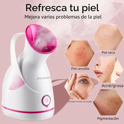 Miniatura 4 de Amconsure Vaporizador facial – vaporizador facial nano iónico, vaporizador de niebla cálida para sauna en el hogar, spa, humidificador para vapor