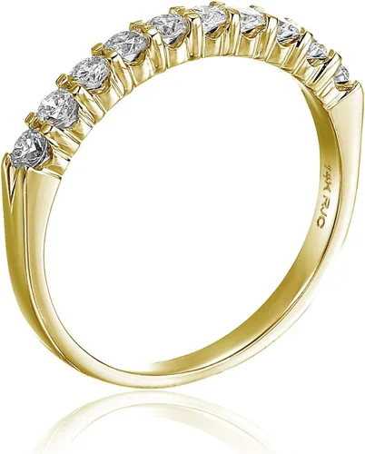 Miniatura 7 de Vir Jewels Anillo de boda con diamantes de 1 quilate, oro blanco de 14 quilates, 10 piedras redondas