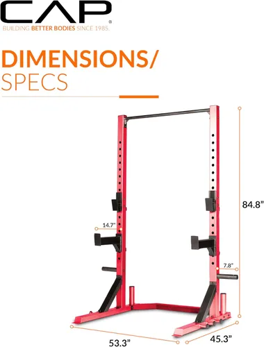 Miniatura 4 de CAP Barbell - Serie de colores FM-8000F Deluxe Power Rack Rojo