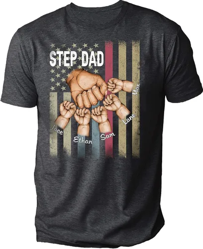 Bandera de Estados Unidos personalizada para hombre, para el Día del Padre, 4 de julio, primer regalo para papá, Poppop Pop Pop, con nombres de