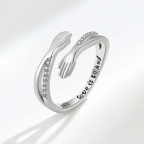 Miniatura 28 de Anillo de plata de ley 925, minimalista, ajustable, hecho a mano, para mujeres y niñas