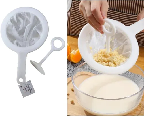 Miniatura 8 de Colador de malla de nailon ultrafino para cocina, tamiz de plástico, cuchara de filtro de malla fina para leche de soja, filtro de café, leche