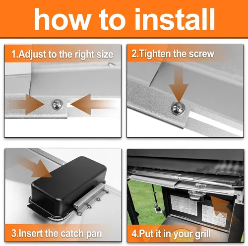 Miniatura 6 de Utheer - Bandeja de grasa ajustable con 10 revestimientos de aluminio para parrillas de 2/3/4 quemadores Fits Nexgrill, Charbroil, Cuisinart