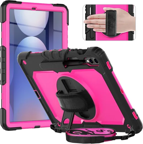 Miniatura 11 de Timecity - Funda protectora resistente para Samsung Galaxy Tab S10 Lite, S10 FE, S9 FE 5G, S9, 10.9 y 11 pulgadas, con protector de pantalla, Negro