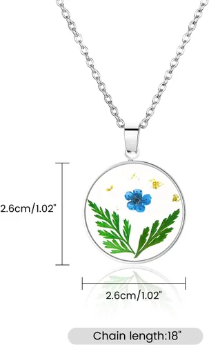 Miniatura 134 de Pressed Flower Necklace Gift for Women Personalized Handmade Necklaces Birth Flower Necklace