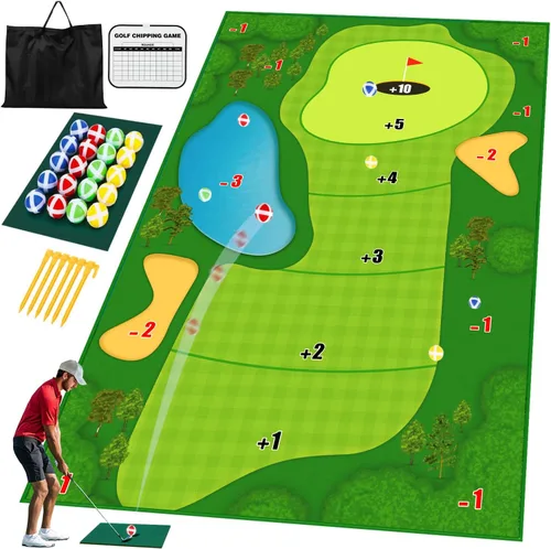 TOY Life Alfombrilla de Juego de Golf Chipping para Interiores y Exteriores, Juegos para Adultos y Familias, Niños, Equipo de Juego al Aire Libre,