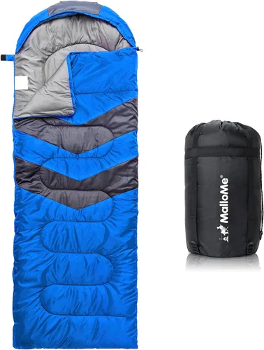 Miniatura 7 de MalloMe Sacos de dormir para adultos para clima frío y cálido, saco de dormir para mochileros para niños de 10 a 12 años, niñas, niños, ligeros