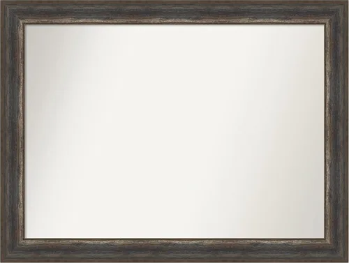 Miniatura 358 de Amanti Art Espejo de baño marrón para sobre el fregadero, 25 x 25 pulgadas, hecho a medida, espejo de tocador cuadrado marrón medio, marco de madera