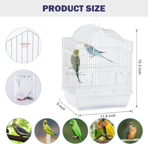 Miniatura 4 de Jaula de viaje para pájaros pequeños, kit de iniciación ligero para pájaros pequeños con jaulas para pájaros y accesorios, excelente