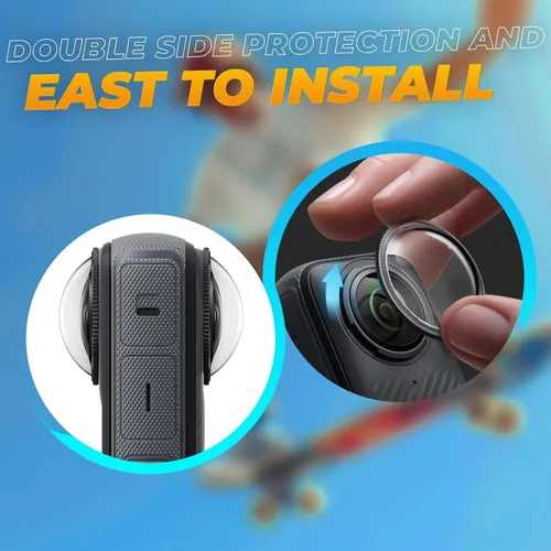 Miniatura 6 de Semaiki Protectores de lente premium para Insta360 X4,2 cubierta de lente de vidrio templado + 2 protectores de pantalla, 92% de transmisión