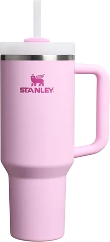 Stanley Quencher H2.0 - Vaso de acero inoxidable con asa, pajilla y tapa FlowState giratoria de 3 posiciones; aislamiento térmico, sin BPA; apto