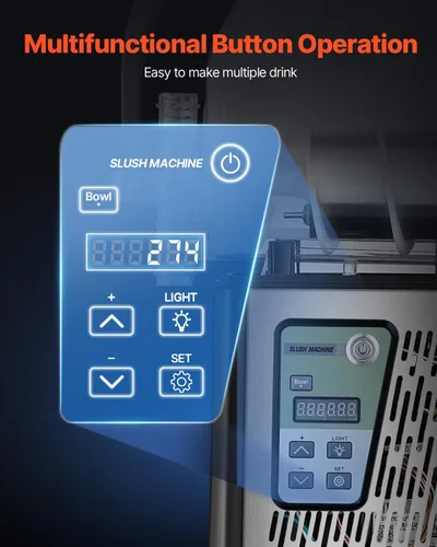 Miniatura 4 de VEVOR Máquina comercial para granizados, máquina de bebidas congeladas de un solo tanque de 4L, 16 tazas de acero inoxidable para batido