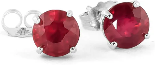 Miniatura 6 de Galaxy Gold GG Aretes de tuerca de rubí blanco macizo de 14 quilates, rosa, oro amarillo, 3.5 ct s (CTW) Ruby- 3487, Gema Metal, Rubí