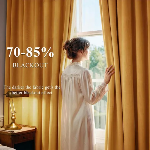 Miniatura 168 de StangH Cortinas de Terciopelo Verde Esmeralda de 96 Pulgadas - Cortinas Opacas de Terciopelo de Lujo Súper Suaves, Elegante Cobertura de Ventana