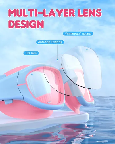 Miniatura 3 de Gafas de natación para niños, gafas de natación para niños de 6 a 14 años, gafas de piscina con protección UV antivaho para niños y niñas
