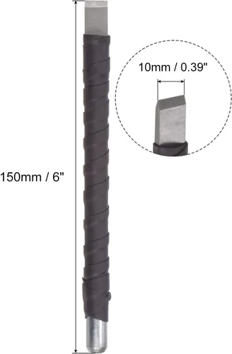 Miniatura 2 de uxcell Cuchillo para tallar cinceles de madera, 0.394 in de carburo de tungsteno punta plana herramienta de mano para carpintería Graver 5.906 in