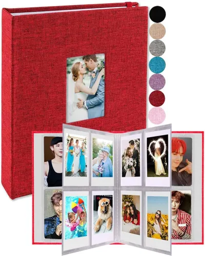 GPIRAL - Álbum de fotos 2x3, 208 fotos verticales - Cubierta de lino, compatible con tarjetas de fotos K-pop, Fujifilm Instax Mini Film 7s 8 9 11,