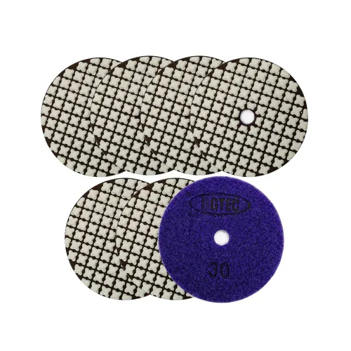 Miniatura 26 de BGTEC Juego de almohadillas de pulido de diamante seco de 4 pulgadas, kit de 8 almohadillas de grano 400 para granito, mármol, piedra de cuarzo