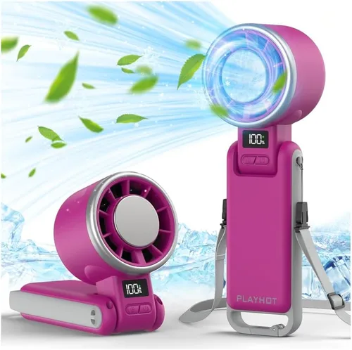 Miniatura 9 de PlayHot Ventilador Portátil de Mano Mejorado con Enfriamiento de Hielo de 60°F, Hasta 12Hrs de Funcionamiento, Ventiladores de Mano Portátiles de 5