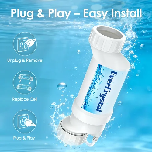 Miniatura 2 de Celda de sal para piscina, se adapta a células de sal Hayward T-3, célula generador de cloro para piscinas de agua salada, piscinas enterradas