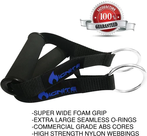 Miniatura 2 de Manijas para hacer ejercicio, superresistentes, con sólidos núcleos fabricados con ABS, con asideros ultraanchos de espuma, con anillas
